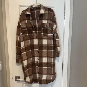 Brown Plaid Utility Jacket